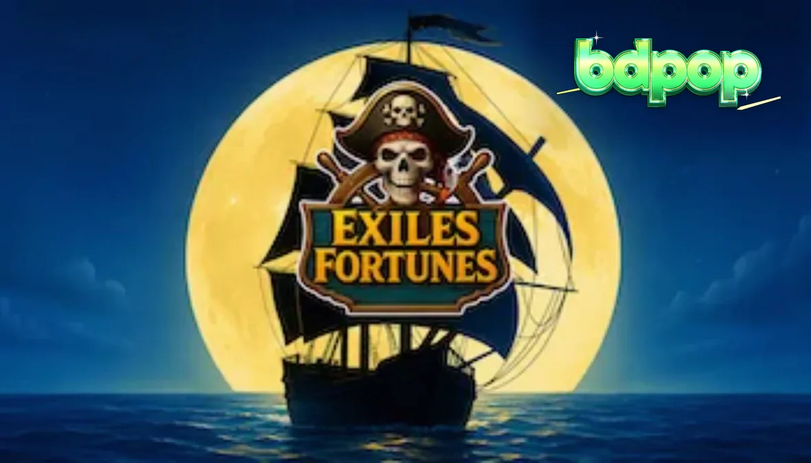 Exiles Fortunes স্লট গেমের একটি দৃশ্য যেখানে জলদস্যু জাহাজের থিম ফুটে উঠেছে